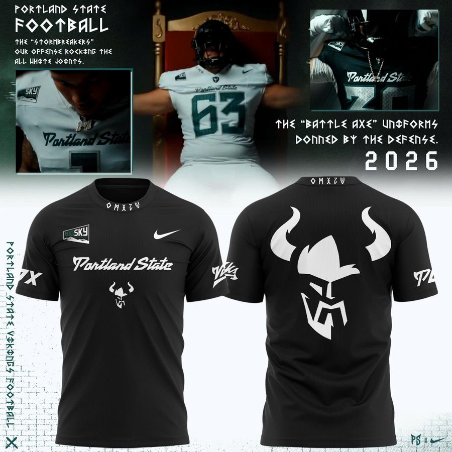 Portland State Vikings “Battle Axe” Special Edition Black T-Shirt