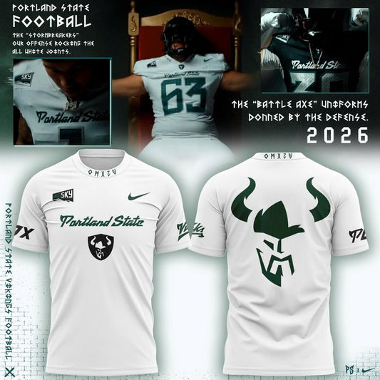 Portland State Vikings “Battle Axe” Special Edition White T-Shirt