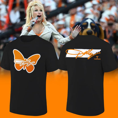 Tennessee Football - Dolly Parton Black T-Shirt