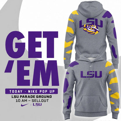 LSU x Football “Get ’Em” Camo Hoodie