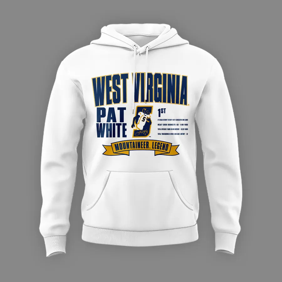 Limited Edition West Virginia Football Pat White Hoodie 2026