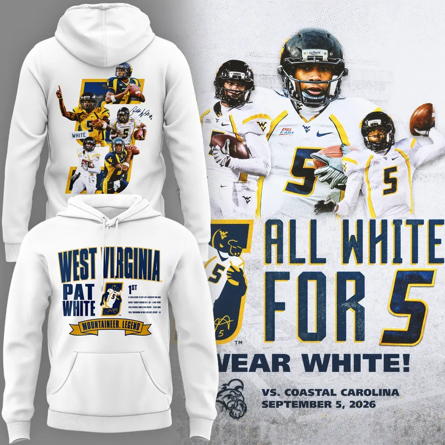 Limited Edition West Virginia Football Pat White Hoodie 2026