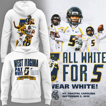 Limited Edition West Virginia Football Pat White Hoodie 2026