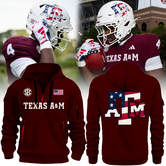Texas A&M Aggies football 2026 Quarter Zipper Hoodie