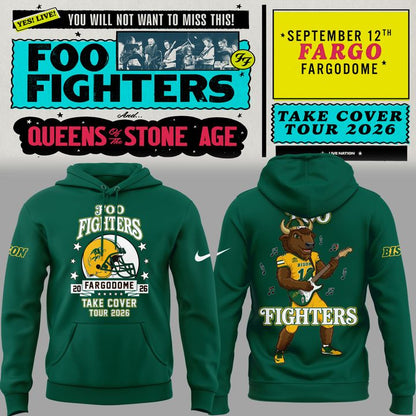 Pefect Hoodie Foo Fighters x NDSU Football - Take Cover Tour 2026 Hoodie