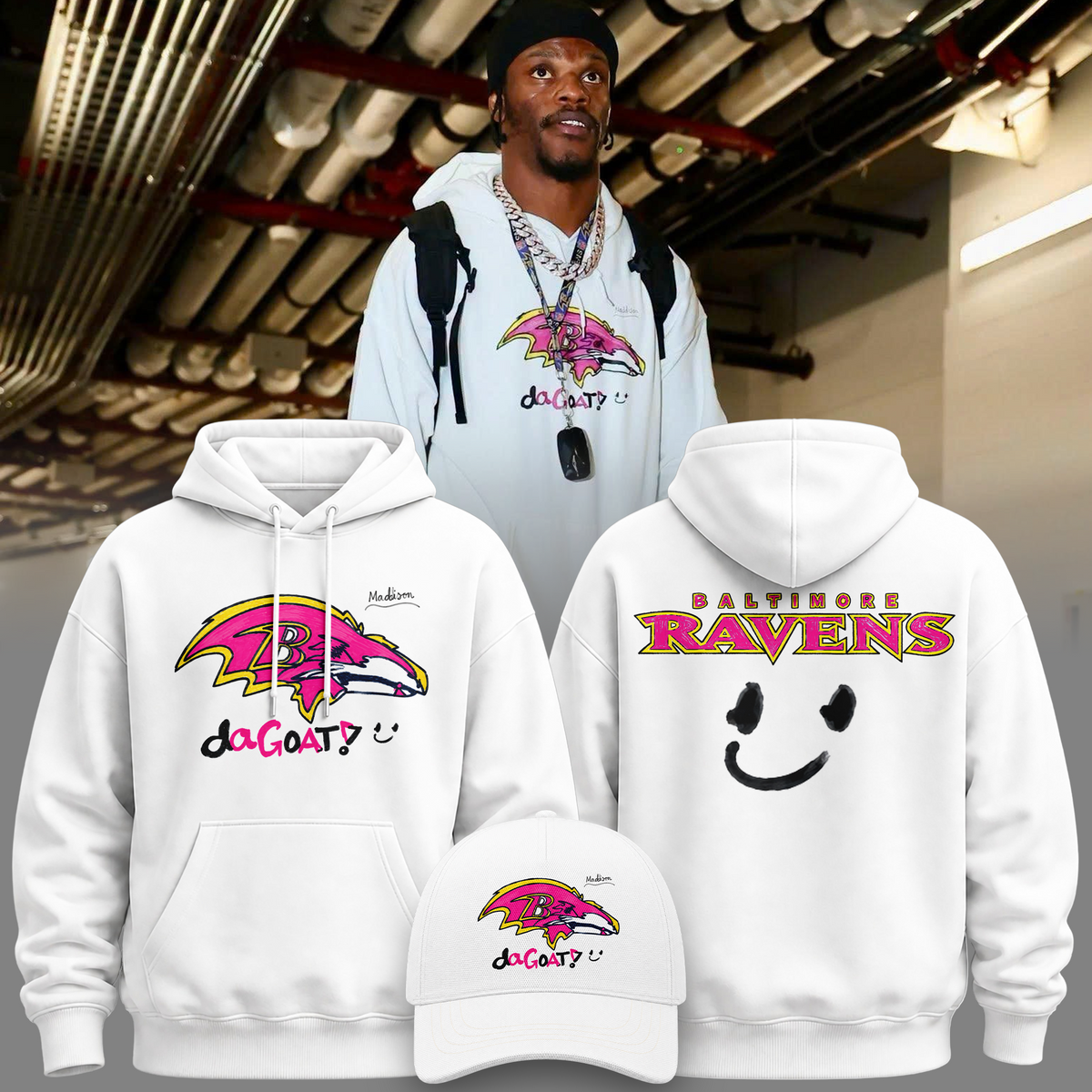4.Limited Edition Baltimore Ravens Hoodie Designed By Young Heroes Battling Cancer