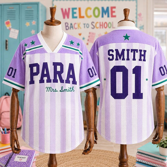 Custom Teacher Mesh Football Jersey, Personalized Title, Name & Number Shirt