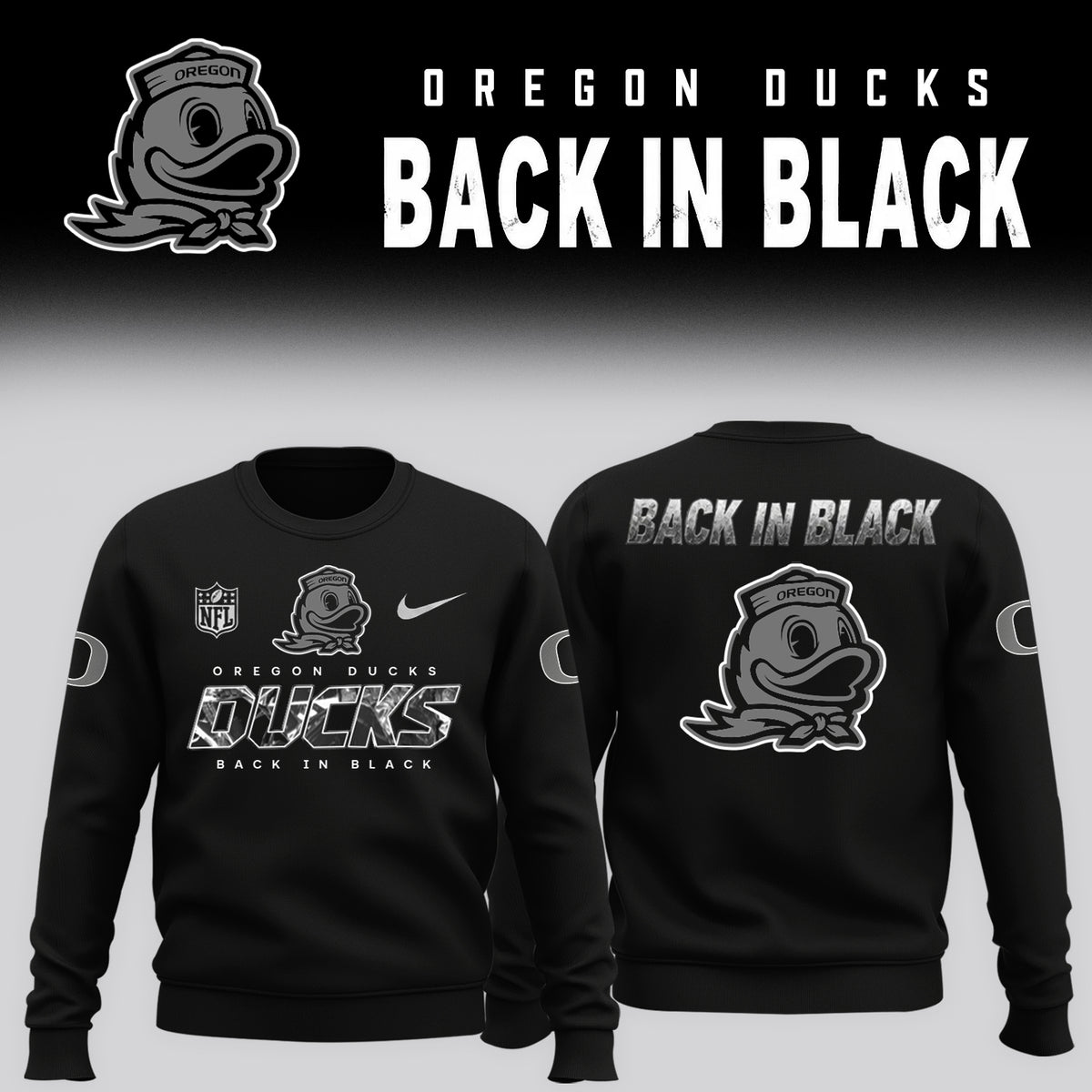 2026 Oregon Ducks - Back In Black Limited Edition Sweater