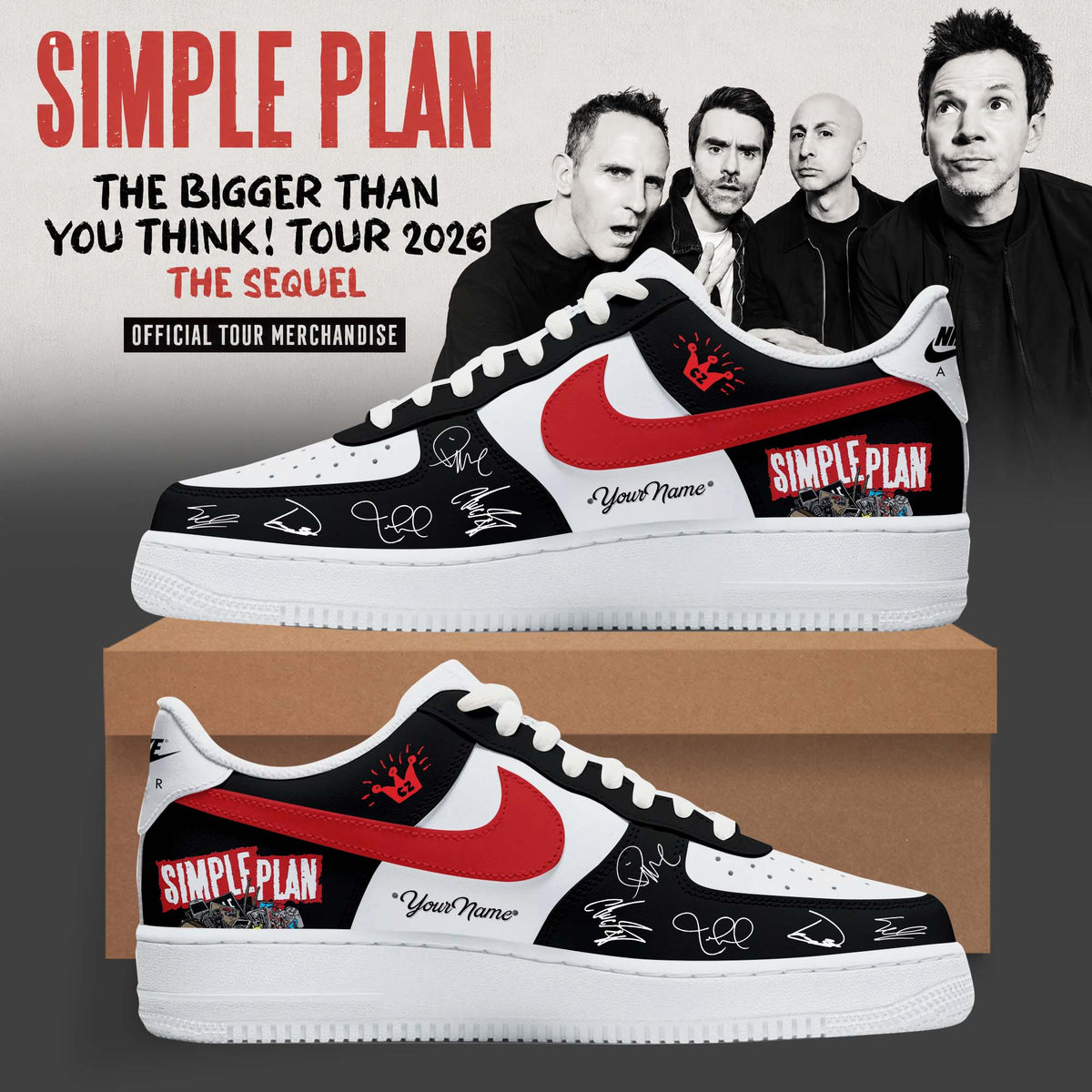 The Bigger Than You Think Tour 2026 Custom 3D Graphic Sneakers – Alternative Rock Edition