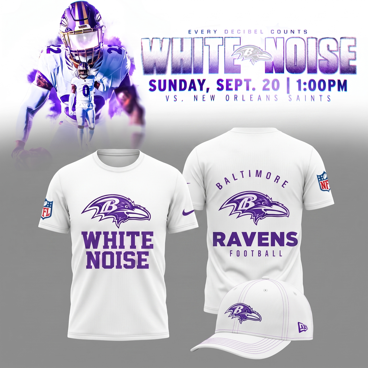 2026 Baltimore Ravens - White Noise Limited Edition Tshirt