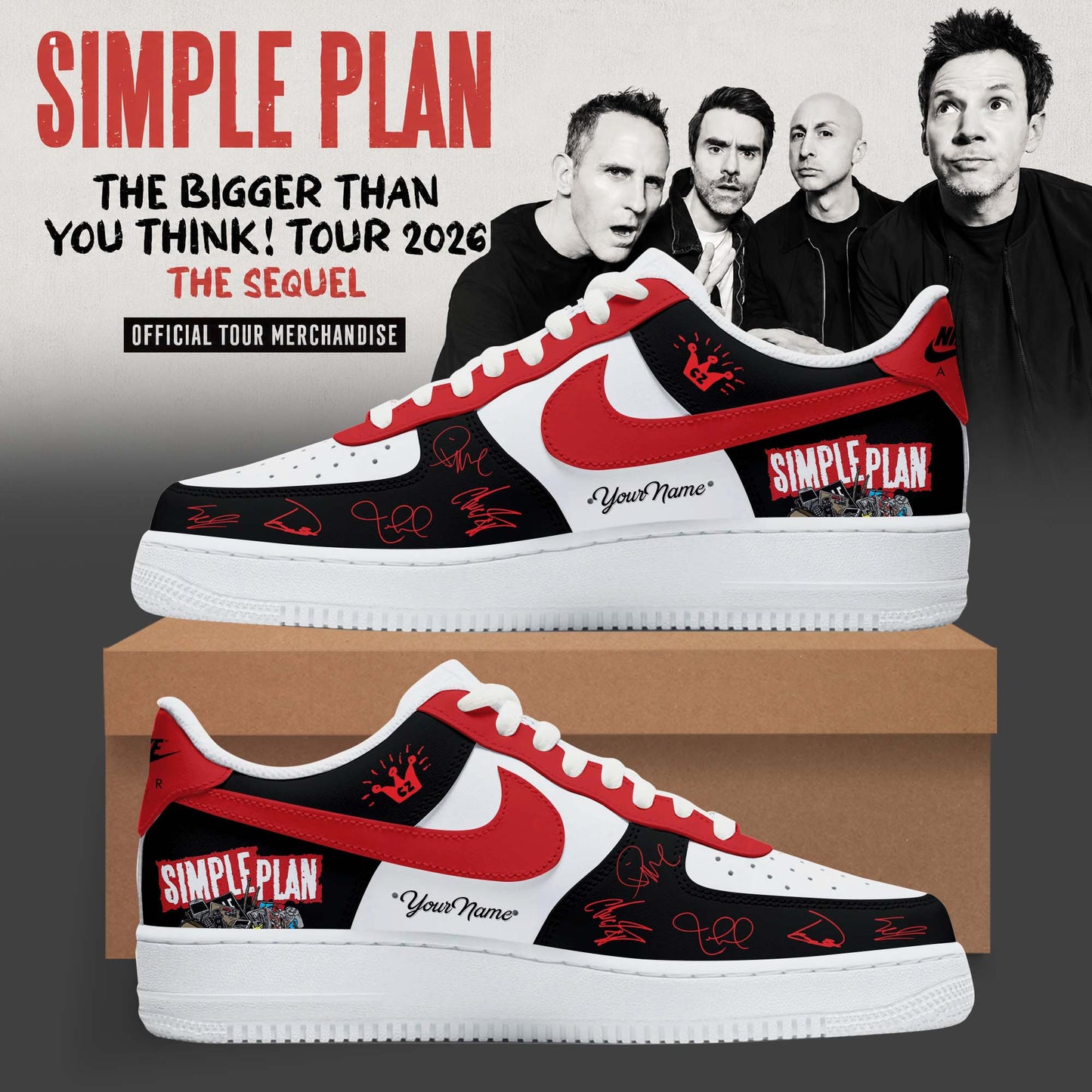 The Bigger Than You Think Tour 2026 Custom 3D Graphic Sneakers – Alternative Rock Edition