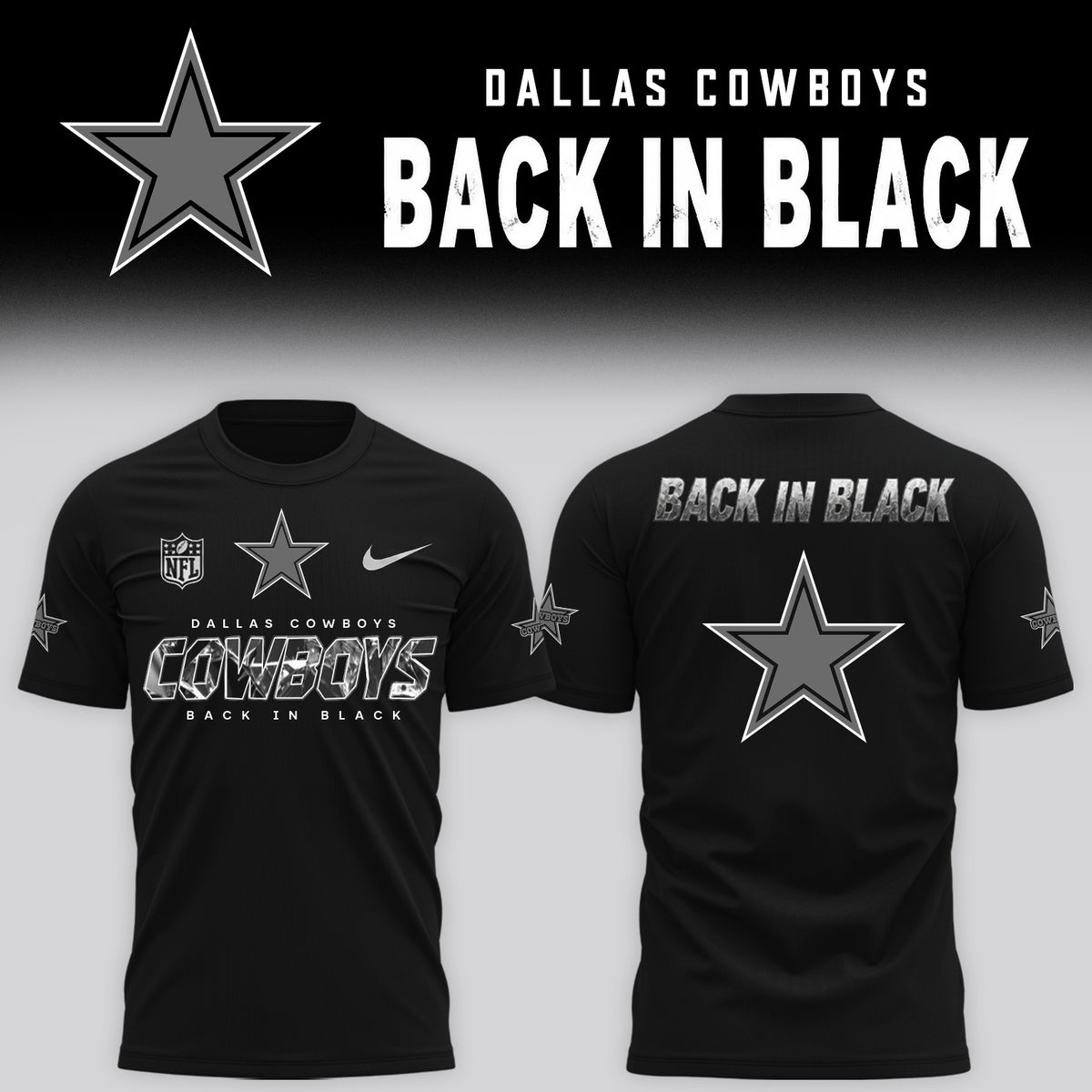 2026 Dallas Cowboys - Back In Black Limited Edition Tshirt