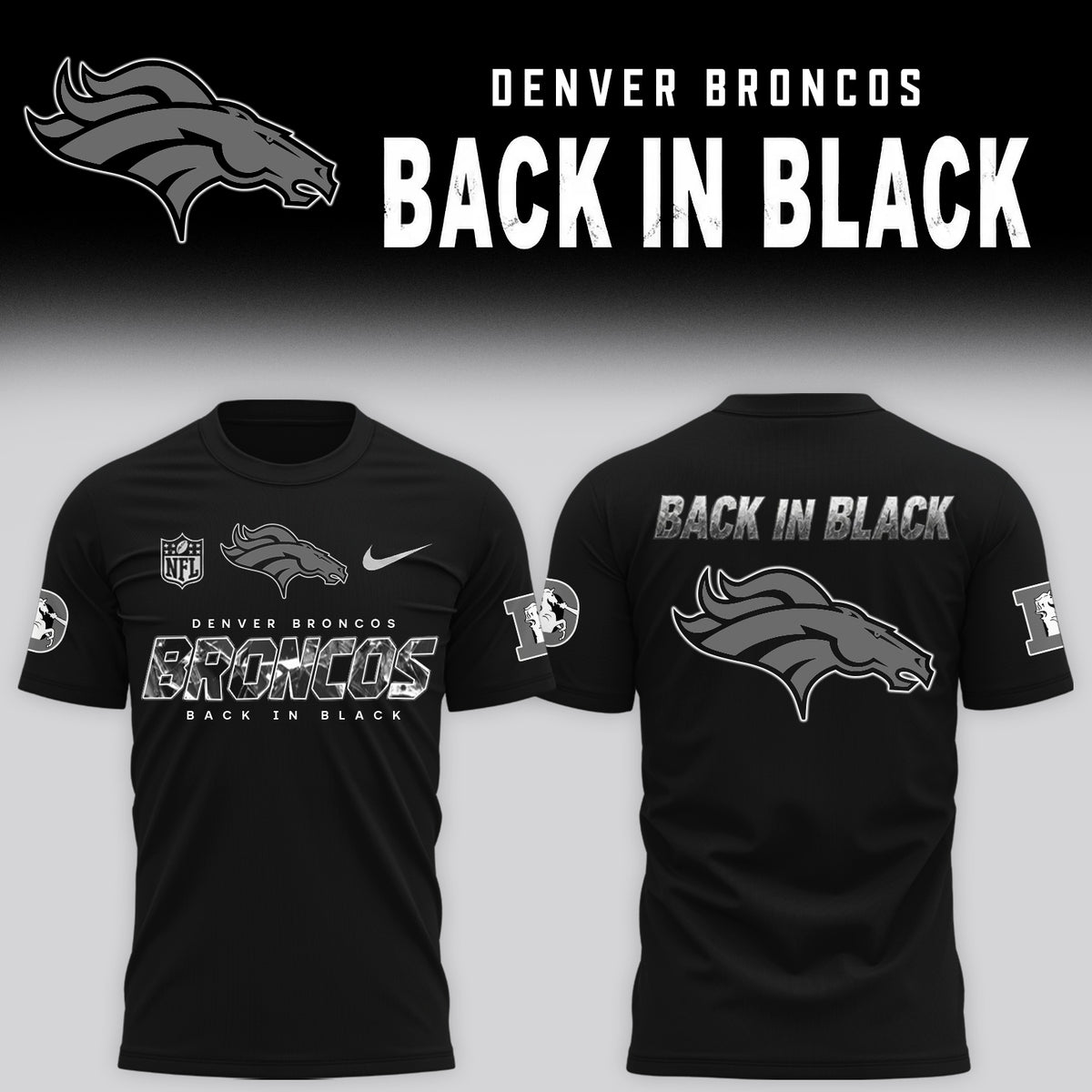 2026 Denver Broncos - Back In Black Limited EditionTshirt