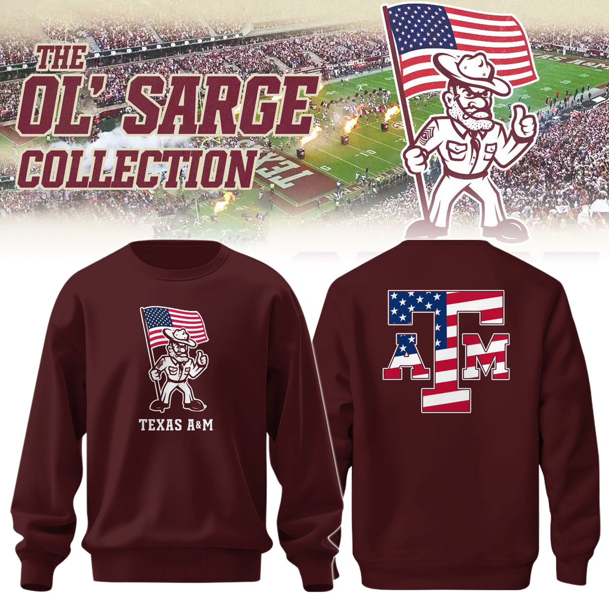 Youth Ol' Sarge American Flag Sweashirt