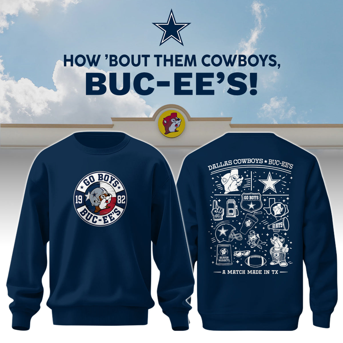 Dallas Cowboys x Buc-ee's Go Boys Sweatshirt #4