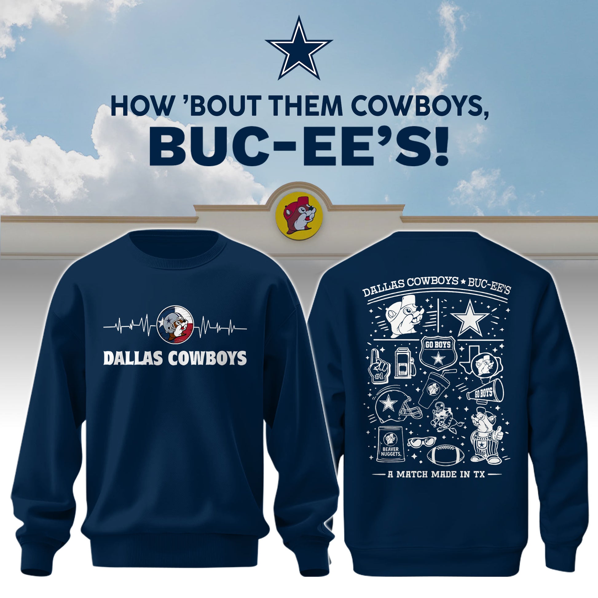 Dallas Cowboys x Buc-ee's Go Boys Sweatshirt #5