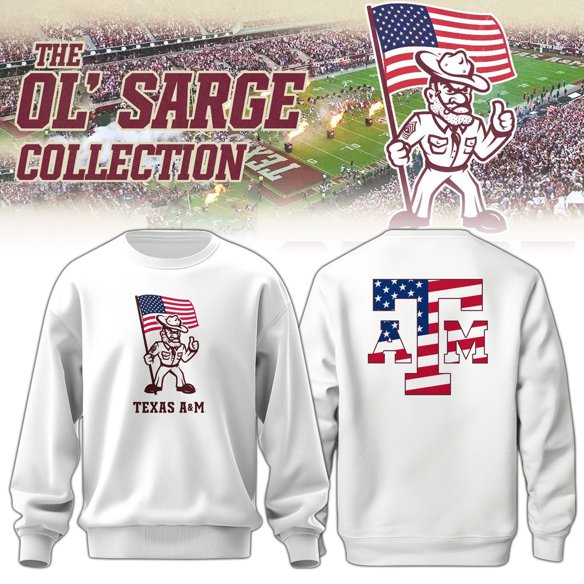 Youth Ol' Sarge American Flag Sweashirt