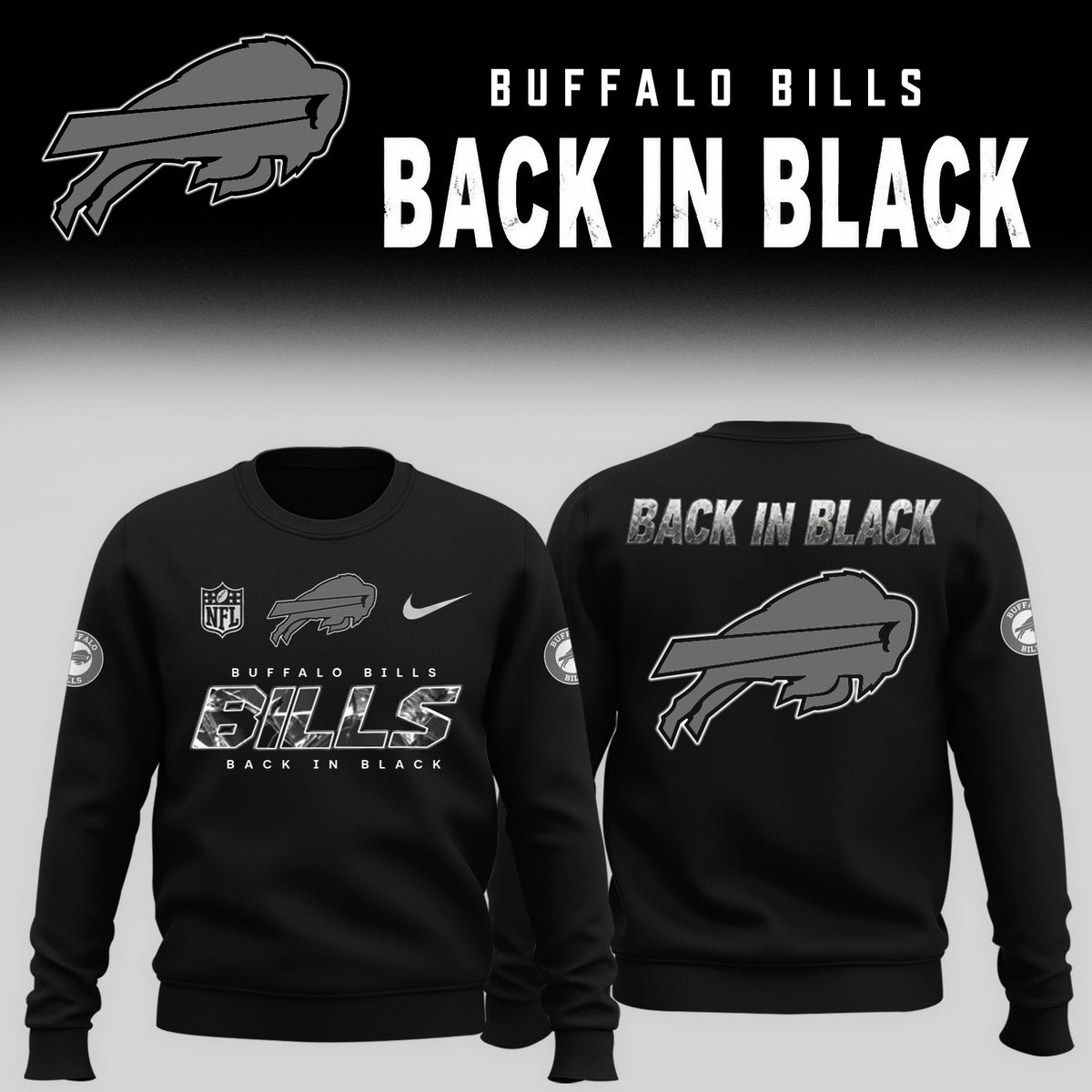 2026 Buffalo Bills - Back In Black Limited Edition Sweater