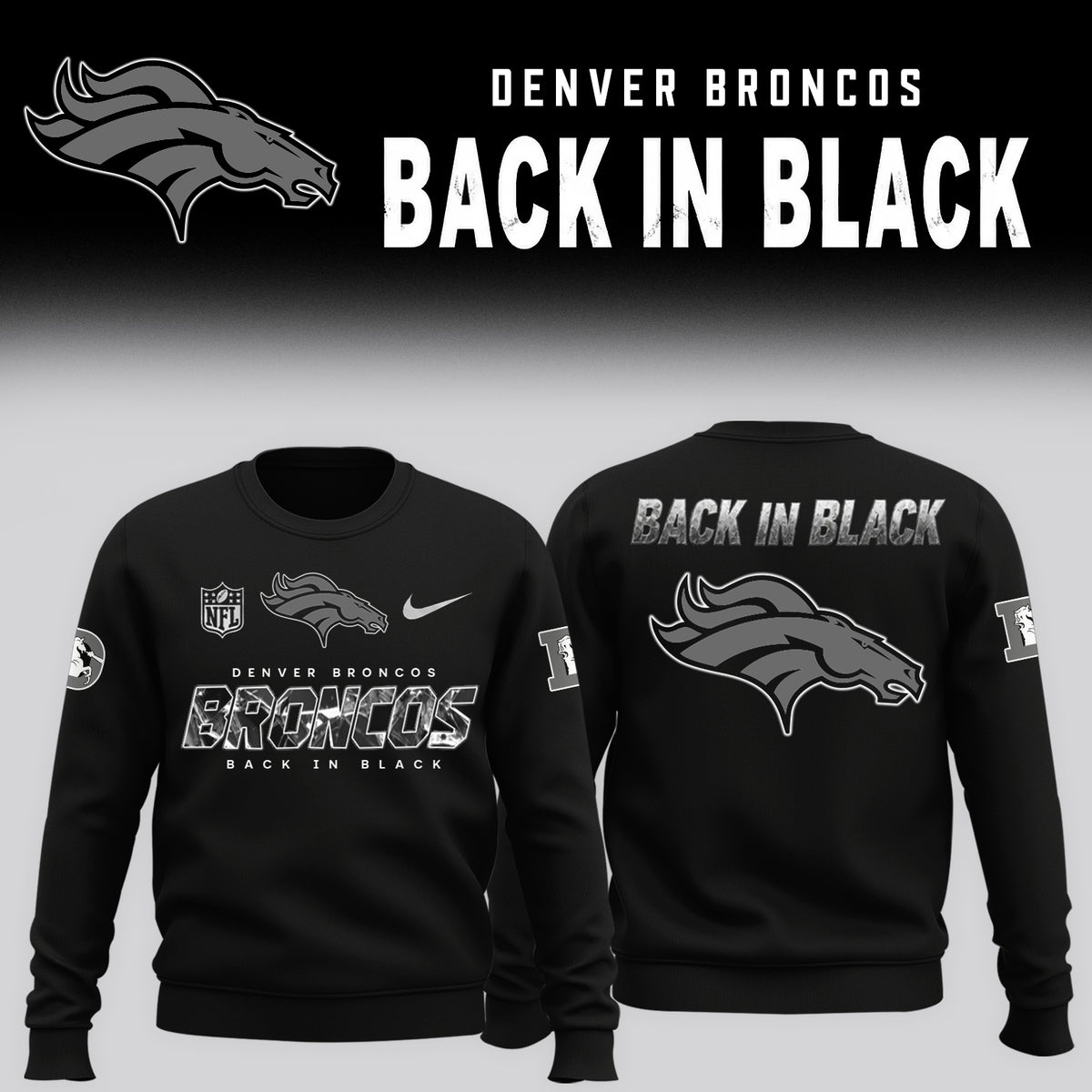2026 Denver Broncos - Back In Black Limited Edition Sweater