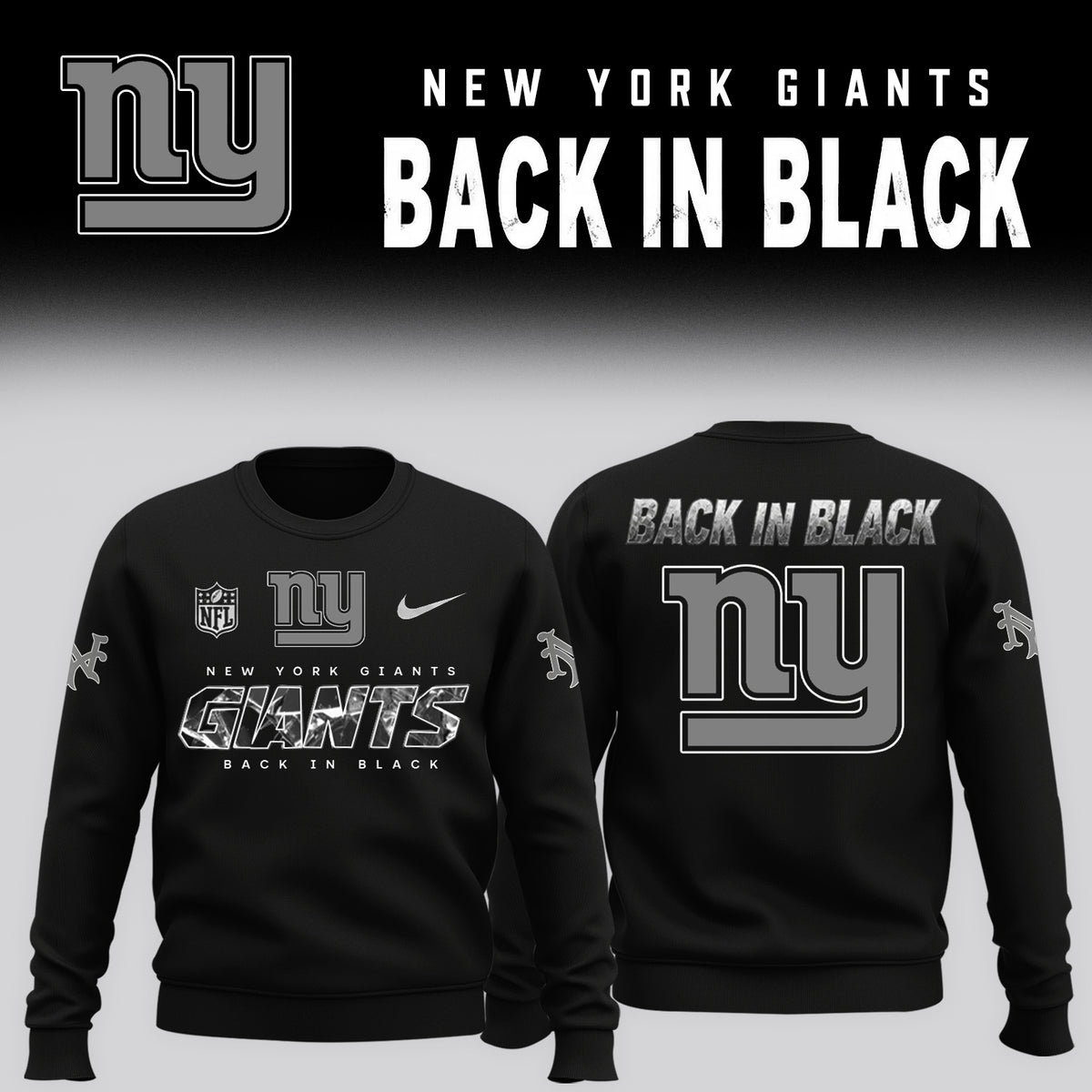 2026 NY Giants - Back In Black Limited Edition Sweater