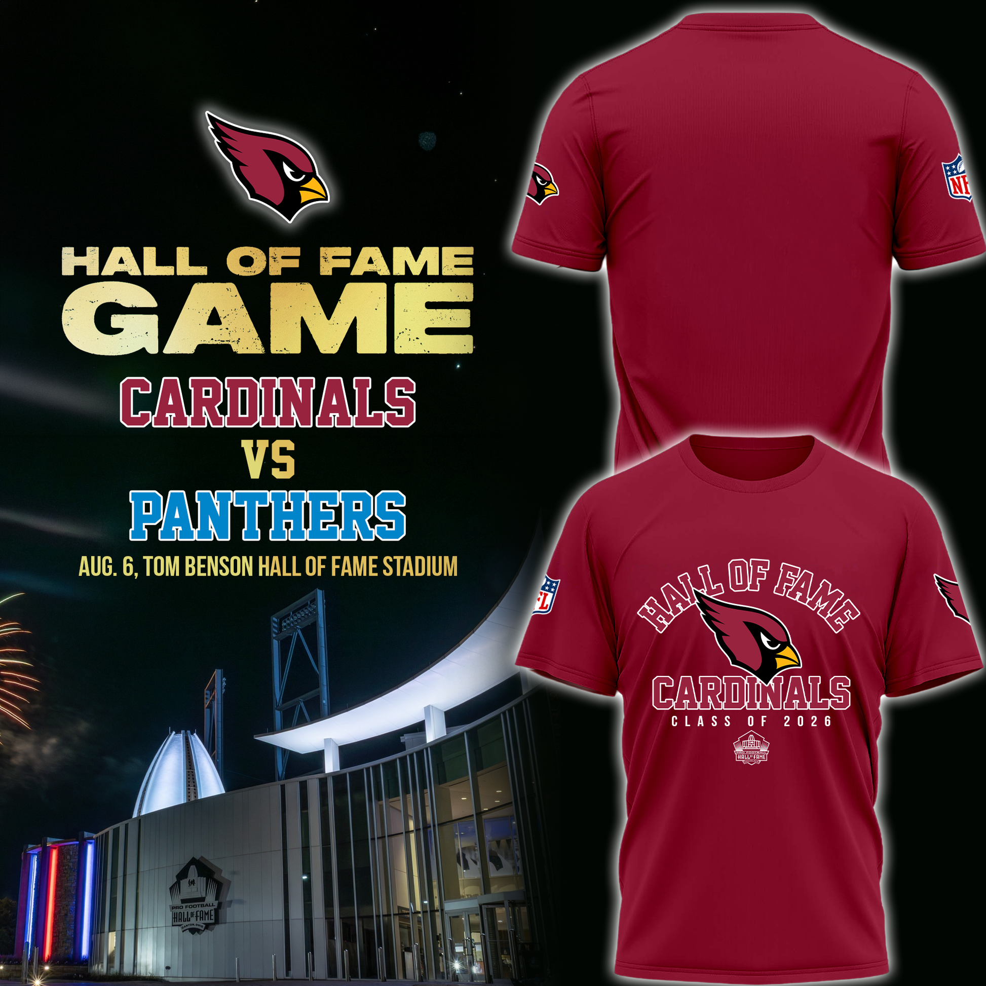 Arizona Cardinals - Hall of Fame Game 2026 Limited Edition Tshirt