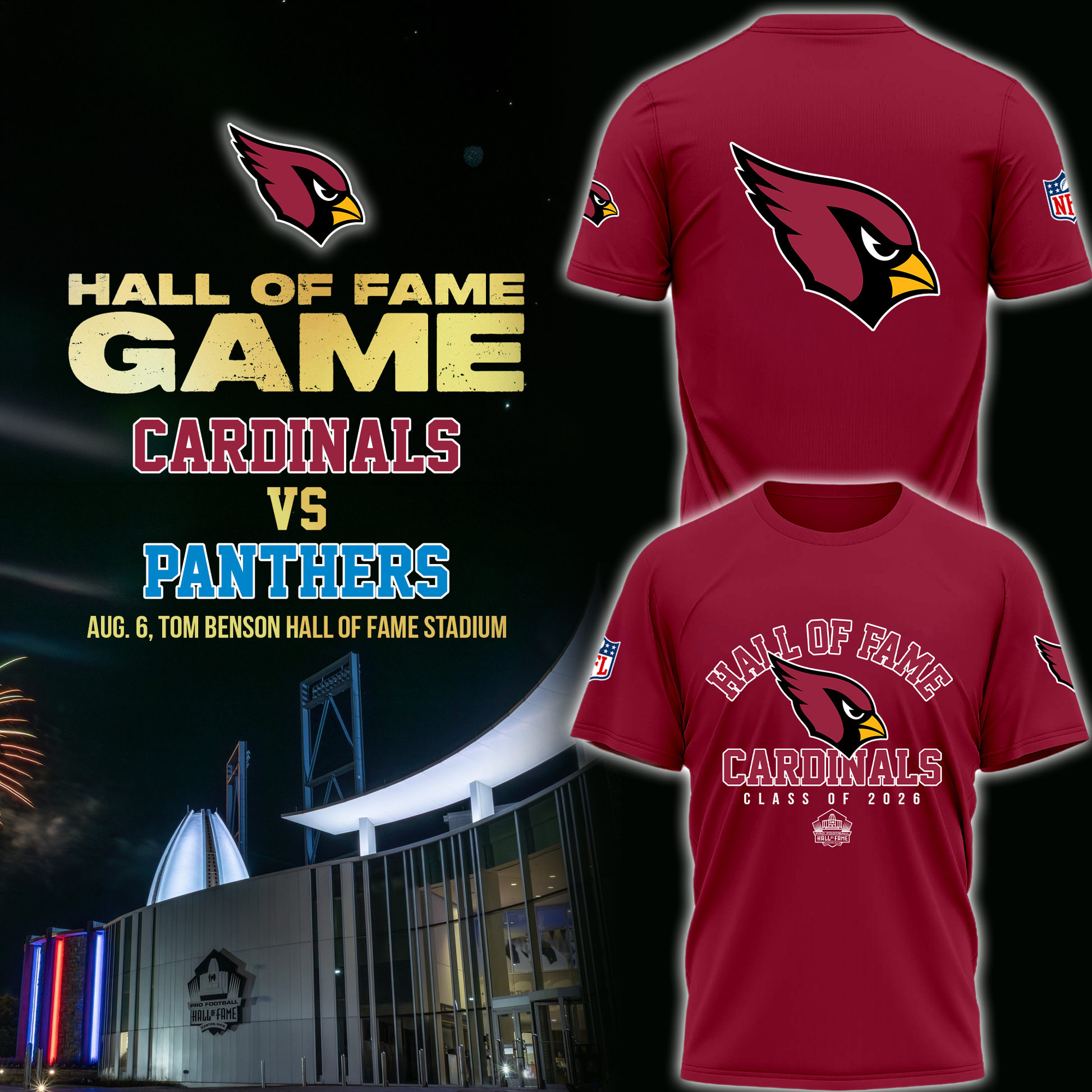 Arizona Cardinals - Hall of Fame Game 2026 Limited Edition Tshirt