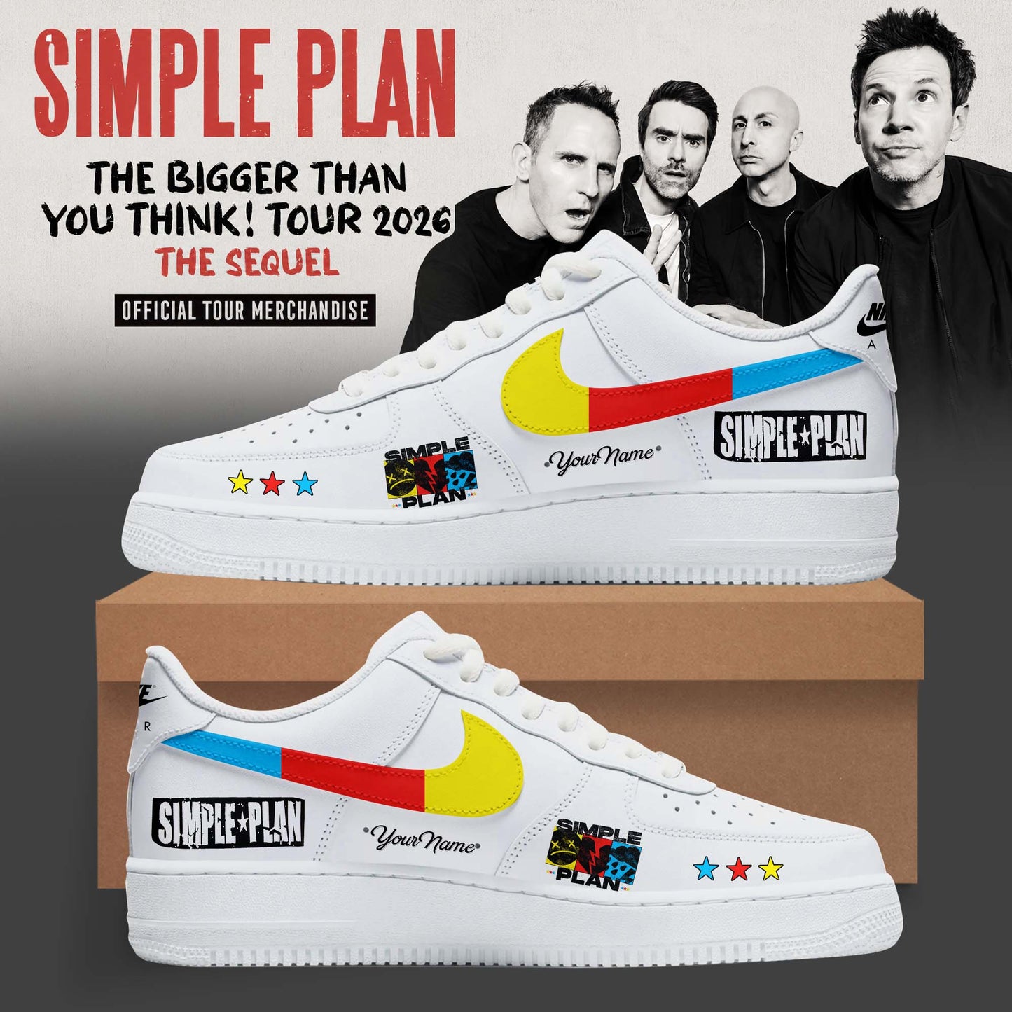 The Bigger Than You Think Tour 2026 Custom 3D Graphic Sneakers – Alternative Rock Edition