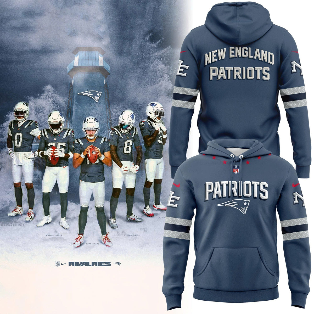 Limited edition New England Patriots hoodie 𝙍𝙞𝙫𝙖𝙡𝙧𝙞𝙚𝙨. For fans in 2026!