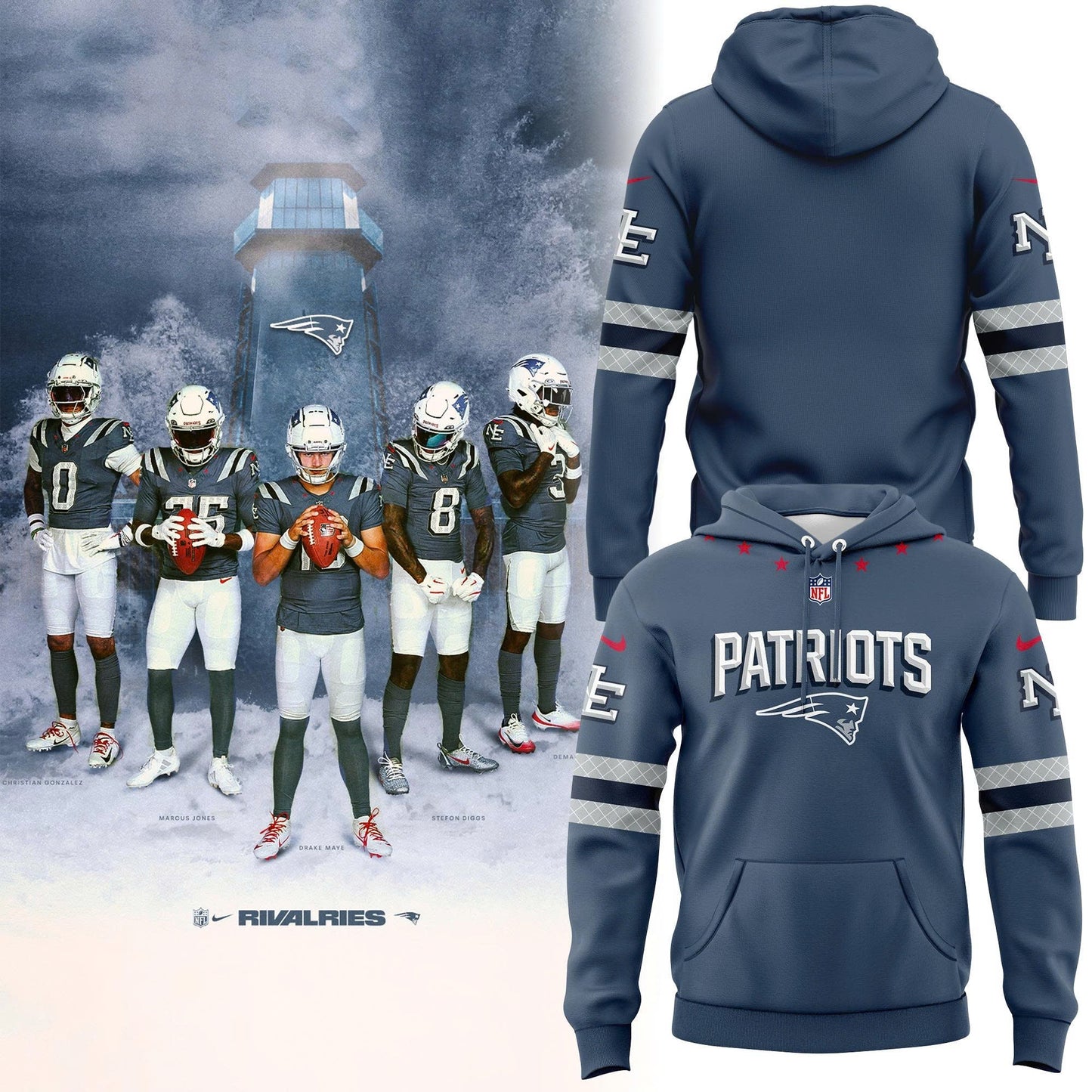 Limited edition New England Patriots hoodie 𝙍𝙞𝙫𝙖𝙡𝙧𝙞𝙚𝙨. For fans in 2026!