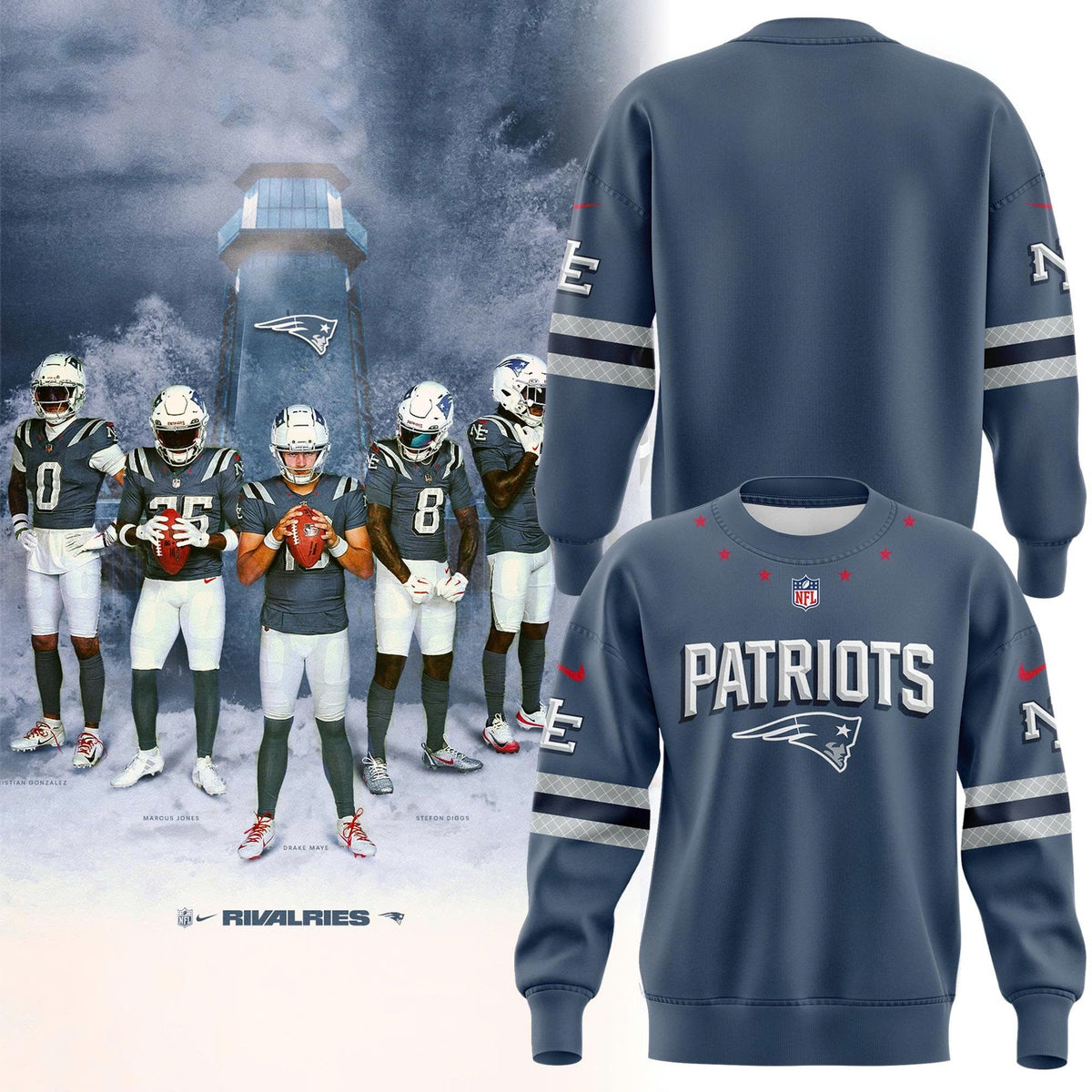 Limited edition New England Patriots Sweatshirt 𝙍𝙞𝙫𝙖𝙡𝙧𝙞𝙚𝙨. For fans in 2026!