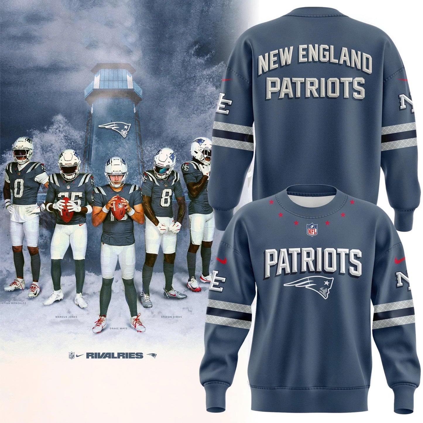 Limited edition New England Patriots Sweatshirt 𝙍𝙞𝙫𝙖𝙡𝙧𝙞𝙚𝙨. For fans in 2026!