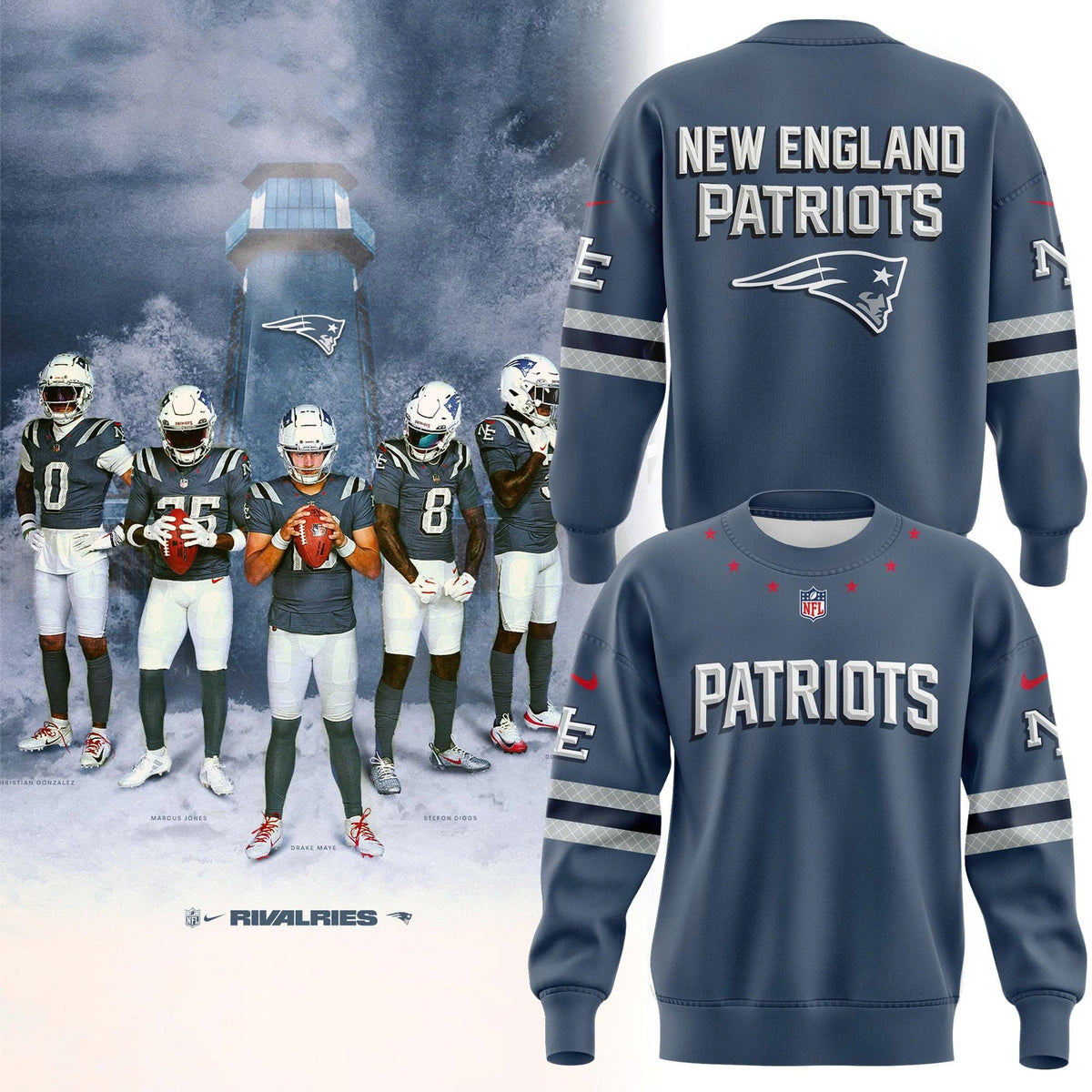 Limited edition New England Patriots Sweatshirt 𝙍𝙞𝙫𝙖𝙡𝙧𝙞𝙚𝙨. For fans in 2026!