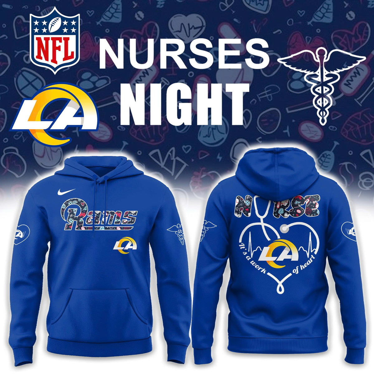 Los Angeles Rams NURSES NIGHT Hoodie | Jogger | Cap