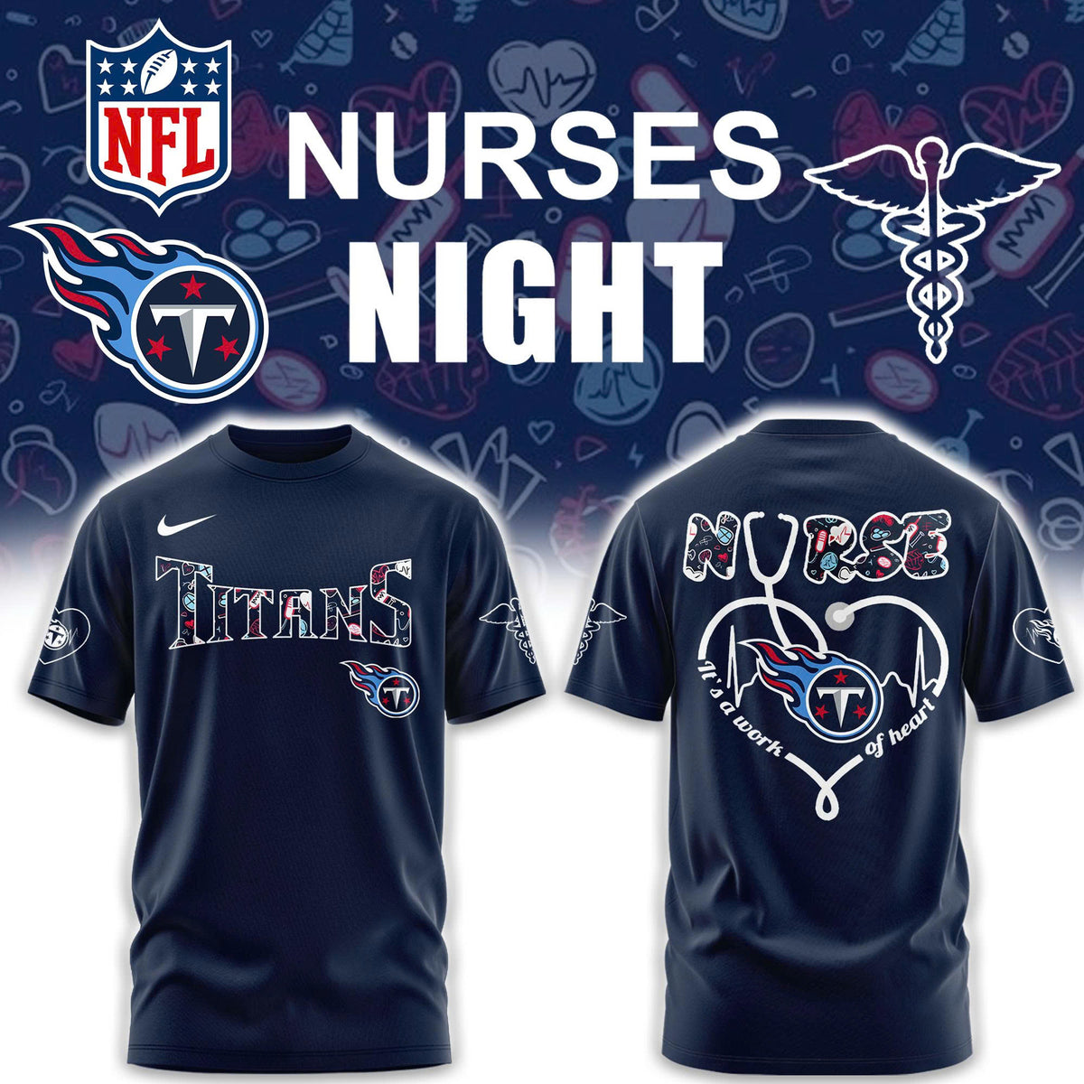 Tennessee Titans NURSES NIGHT Combo Tshirt | Jogger | Cap