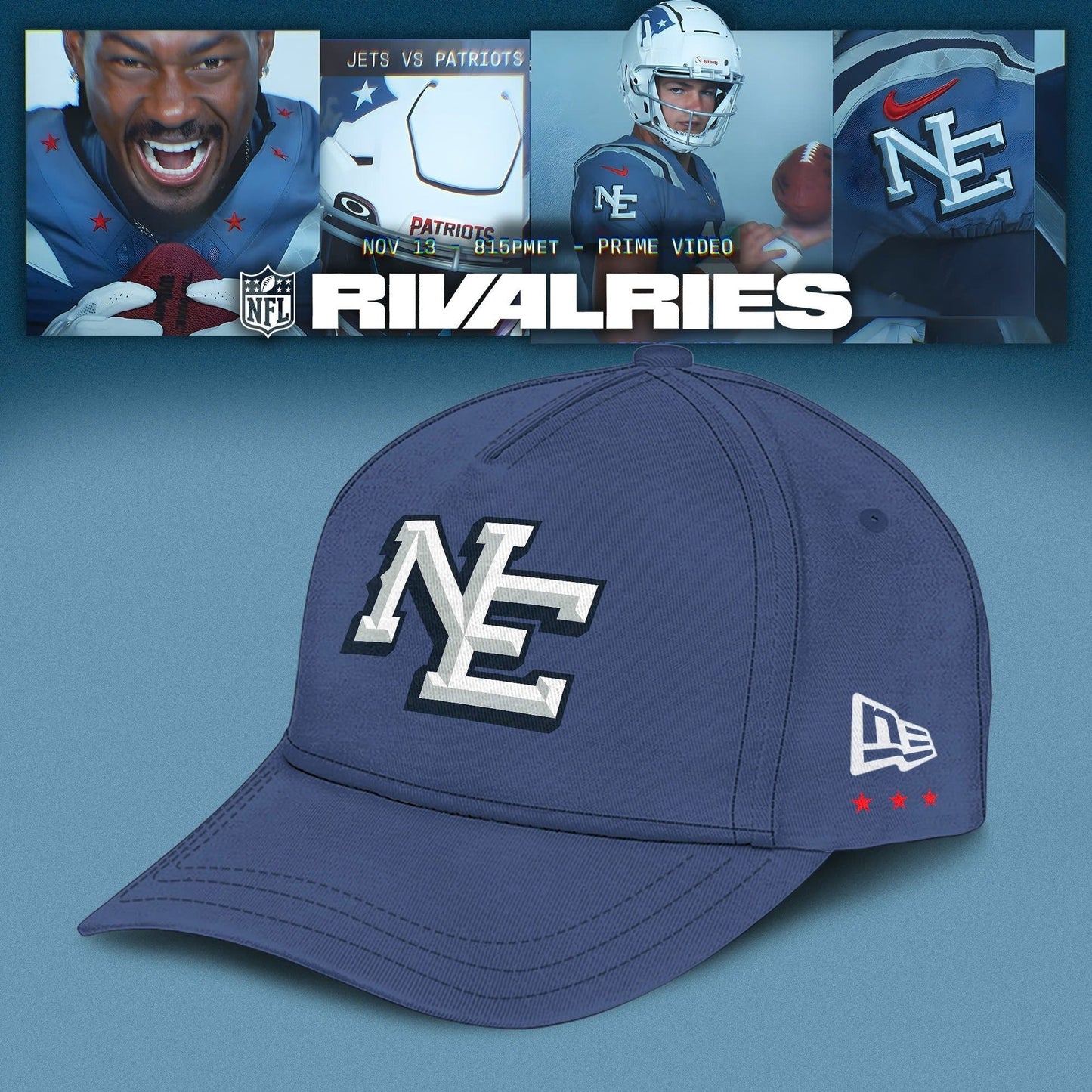 New England Patriots 2026 Rivalries Nor’Easter Storm Blue T-shirt