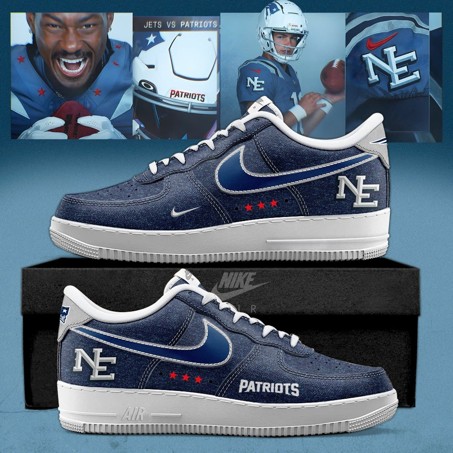 _ New England Patriots 2026 Rivalries Nor’Easter Storm Special AF1 Sneakers