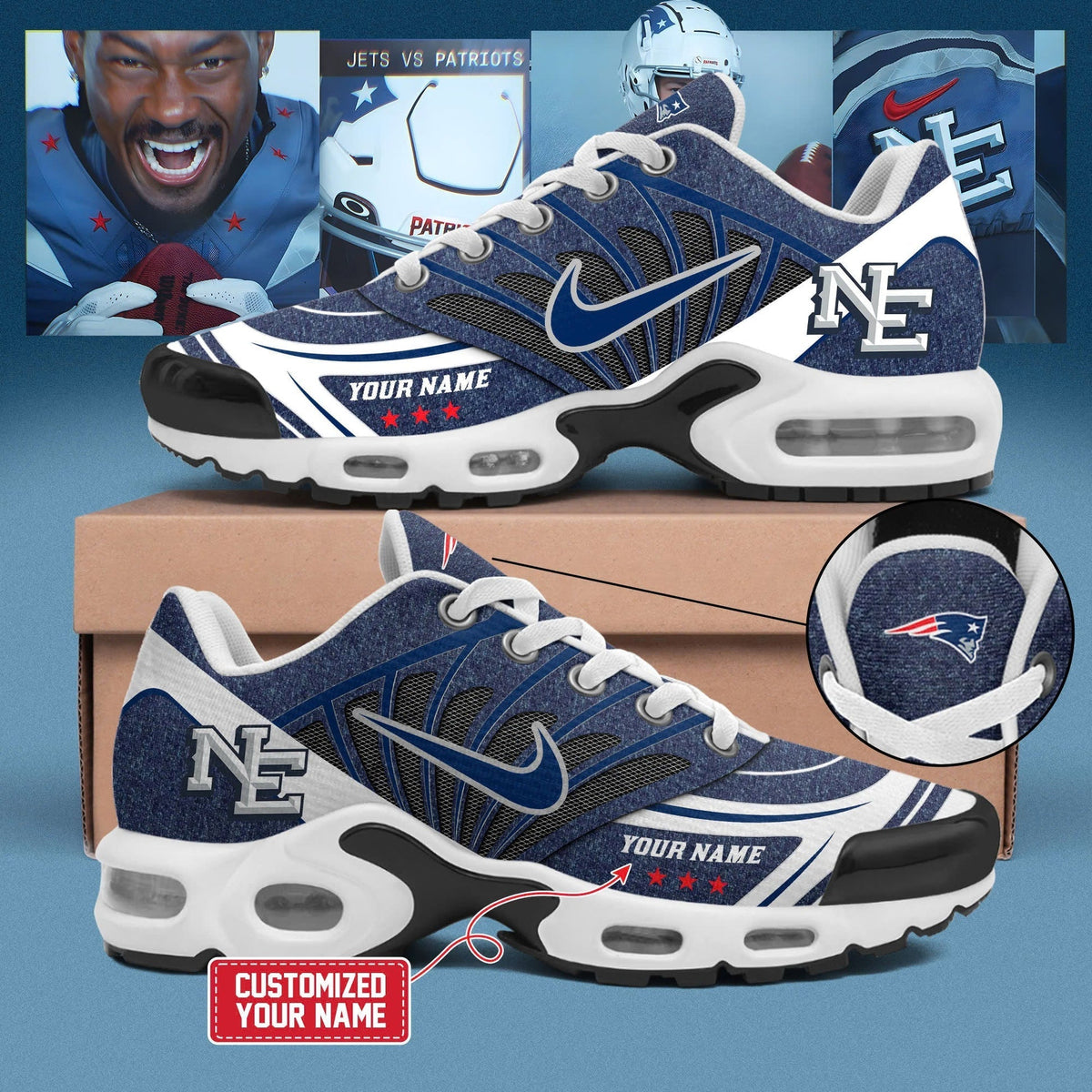 New England Patriots 2026 Rivalries Nor’Easter Storm Blue New Shoes
