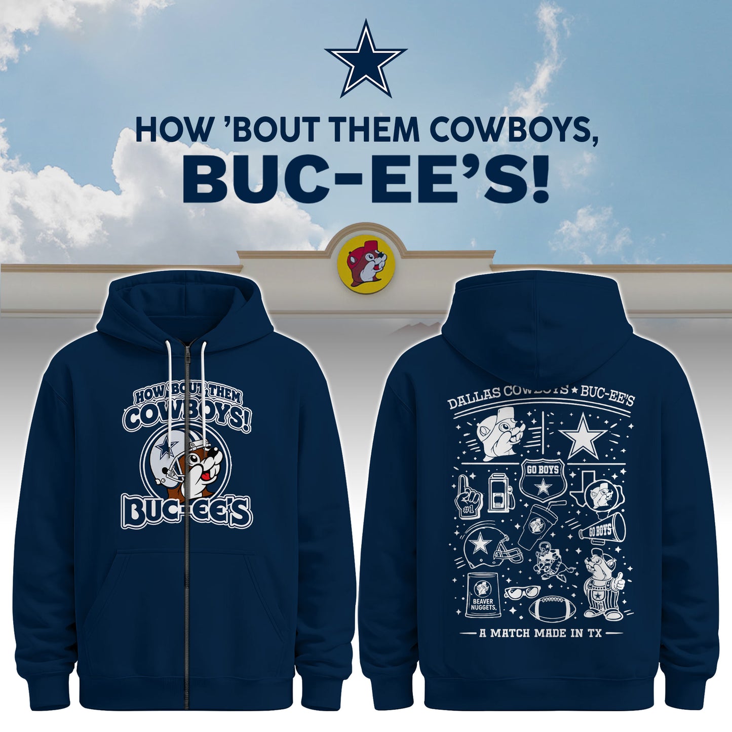 Dallas Cowboys x Buc-ee's Go Boys Zip Hoodie #6