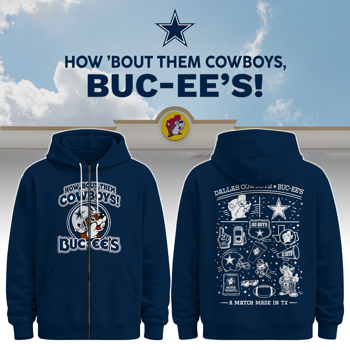 Dallas Cowboys x Buc-ee's Go Boys Zip Hoodie #6