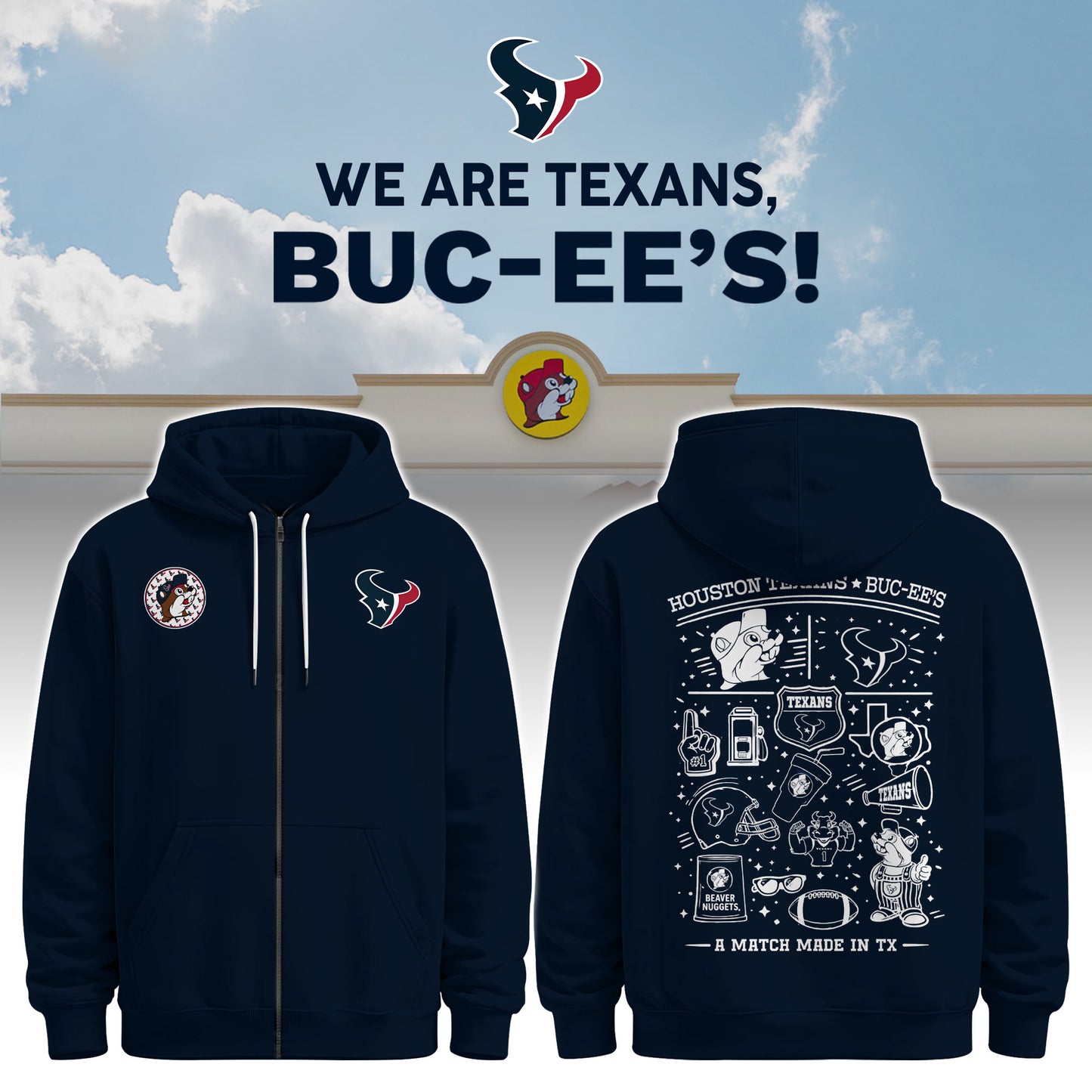 Houston Texans x Buc-ee's We Are Texans Zip Hoodie #3